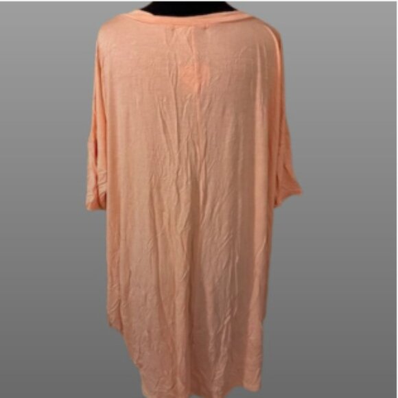 Peach V Neck Oversized Top 4023 NWT Boutique - Picture 4 of 7